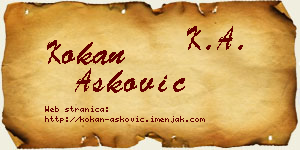 Kokan Ašković vizit kartica